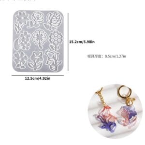 Leaf-Rose earring Mold 2